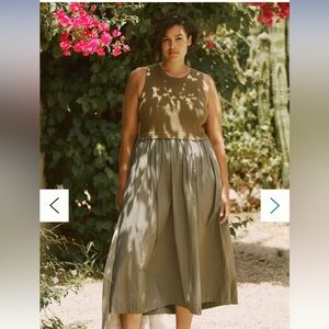 Sleeveless Olive Green Dress